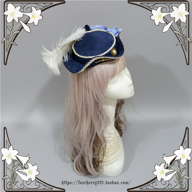 Classical Pastoral Feather Flower Decorated Handmade Hat