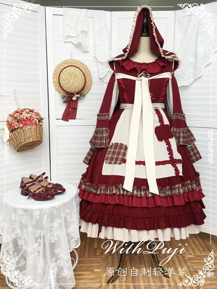 Little Red Riding Hood Long Sleeves One Piece