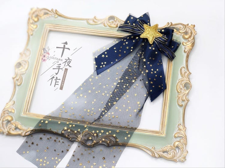 Bronzing Constellation Dark Blue Lolita Hairclip