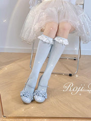 Victoria Colorful Lace Flounce Lolita Stockings