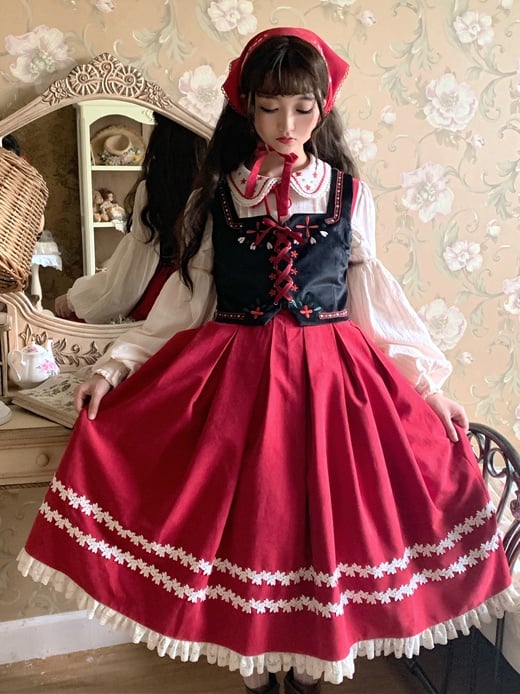 Ranch Maiden Country Lolita Skirt Set SK / Vest