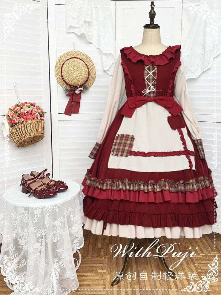 Little Red Riding Hood Long Sleeves One Piece