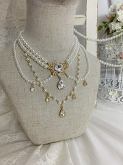 Vintage Artificial Pearls Tea Party Necklace