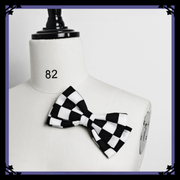 Bunny Theater Bowknot Brooch Bunny Ears/Polka Dot/Chess Pattern Options