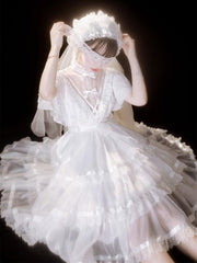 Dawn Night Banquet White Edward Neck Shiro Princess Lolita One Pi