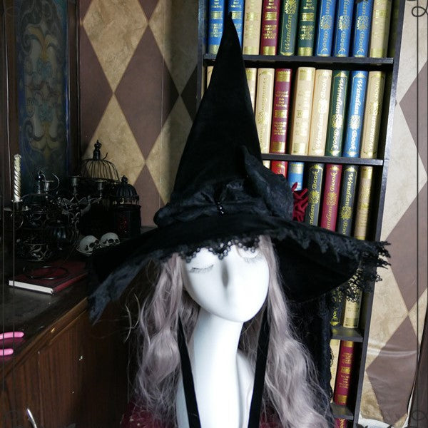 Dark Night Rose Halloween Witch Hat