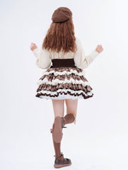 Ready to Ship Dark Academia Fashion Little Detective Brown Plaid Lolita Skirt