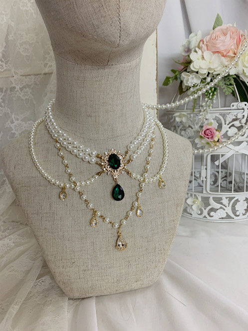 Vintage Artificial Pearls Tea Party Necklace