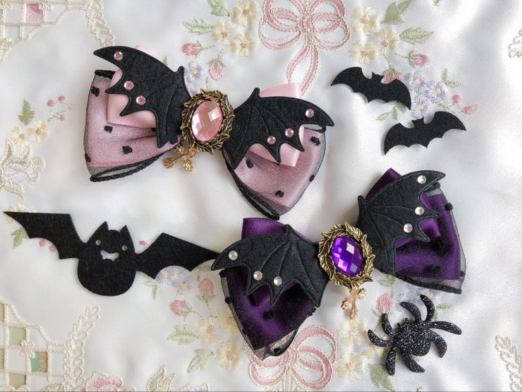 Bats Out Halloween Witch Bowknot Hairclip