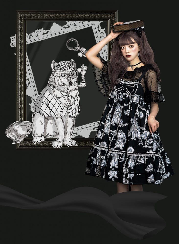 Clearance - Wolf Detective Gothic Jumper Skirt