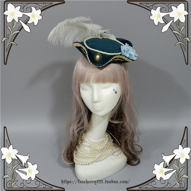 Classical Pastoral Feather Flower Decorated Handmade Hat