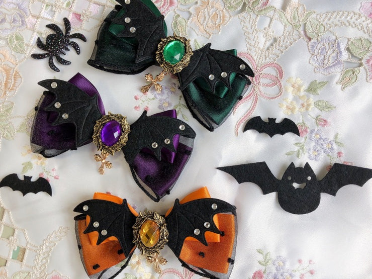 Bats Out Halloween Witch Bowknot Hairclip