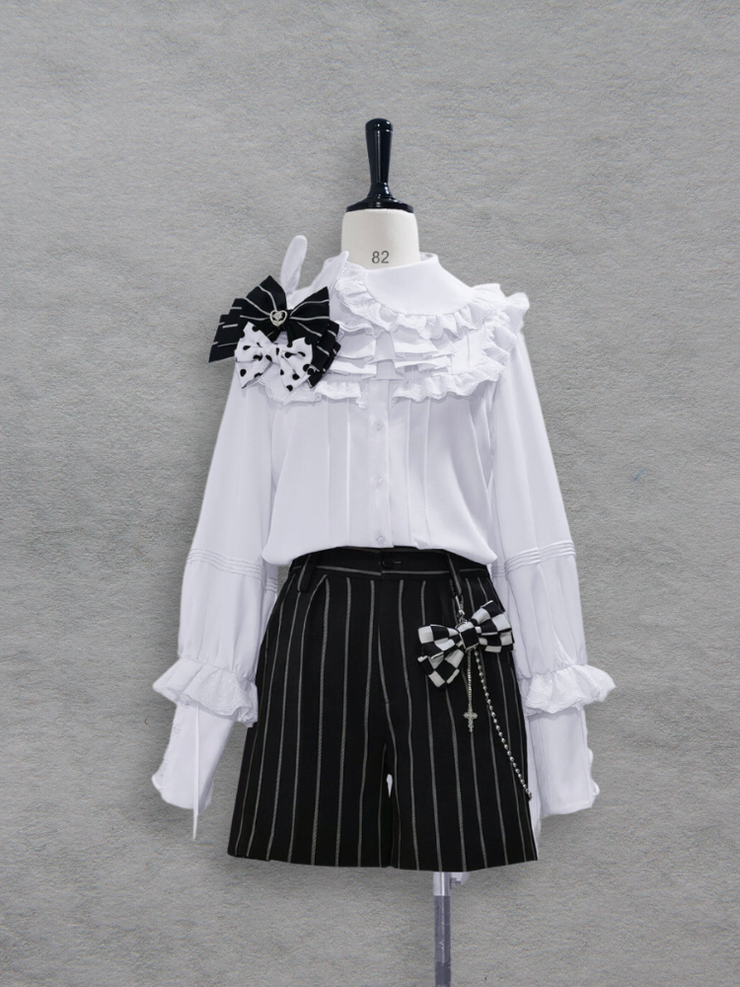 Bunny Theater Black Striped Pattern Ouji Shorts