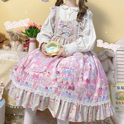 White Sugar Girl{Spot Goods}~Factory OriginalLolitaDress Dessert Party Cute SuspendersjskDress Autumn Clothing