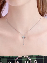 Clearance-Kuromi Vibrating Wings Silver Necklace