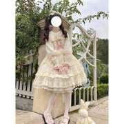 White Sugar Girl{Spot Goods}~Factory Original DesignLolitaMid-Ancient Sweet DressopLong Sleeve Dress Spring and Autumn