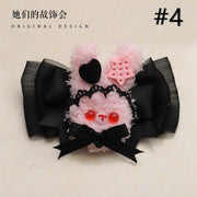 Handmade Sweetheart House Kitty Black Pink Lace KC / Hat / Hairclips / Brooch