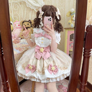 【Little Prayer Star】~Original Design of White Sugar GirlLolitaDress SweetjskSling Bud Dress Summer