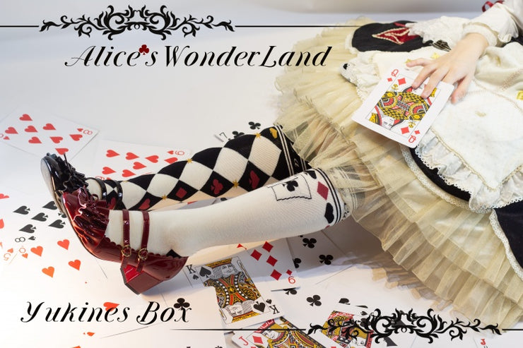 Alice in Wonderland Lolita Asymmetric Stockings