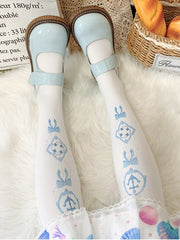 Summer Sailor Lolita Velvet Tights