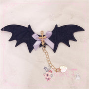 Bat Cross Handmade Halloween Hairclip or Brooch