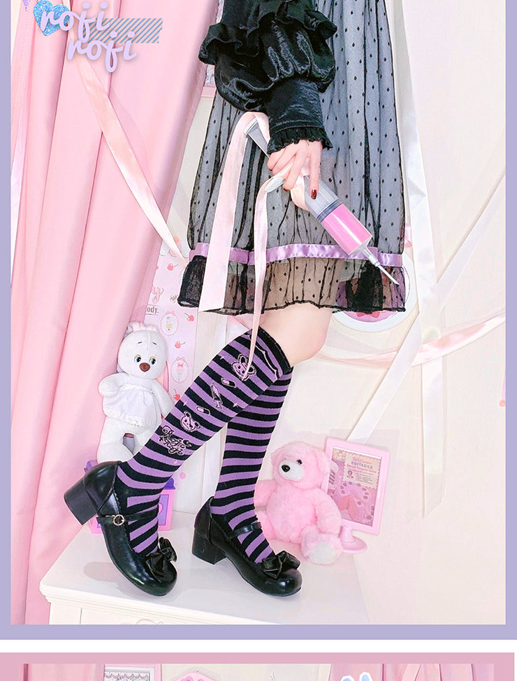 Sensen Hospital Sweet Lolita Underknee Striped Stockings