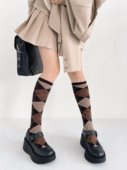 Rhombic Lattice Classic Underknee Lolita Stockings