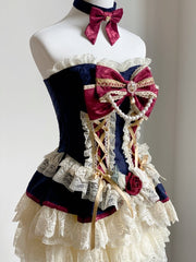 Snow White Strapless Princess Corset Top / Lace Bloomers