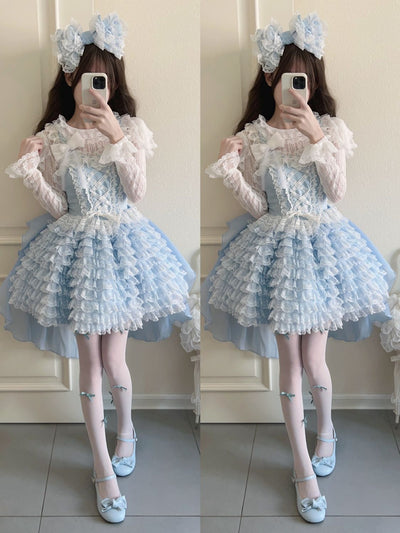 【Melaleuca】~Original Design of New White Sugar GirlLolitaCute DressjskSuspender Dress
