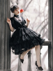 Dawn Night Banquet Black Edward Neck Kuro Princess Lolita One Piece