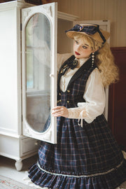 Rose Humanoid Plaid Pattern Lolita Waistcoat