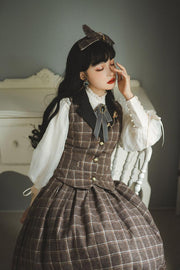 Rose Humanoid Plaid Pattern Lolita Waistcoat