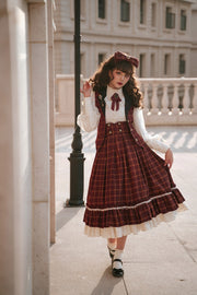 Rose Humanoid Plaid Pattern Lolita Waistcoat