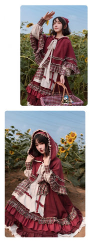 Little Red Riding Hood Long Sleeves One Piece