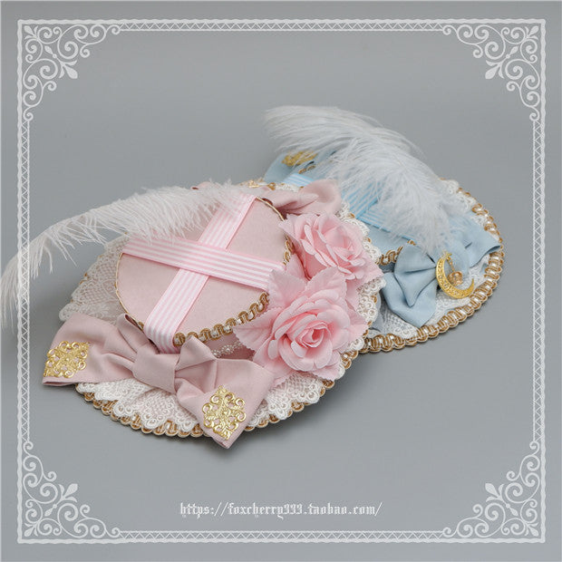 Gorgeous Feather Flowers Bowknots Decorated Handmade Hat