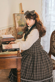 Rose Humanoid Plaid Pattern Lolita Waistcoat