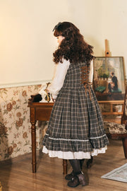 Rose Humanoid Plaid Pattern Lolita Waistcoat