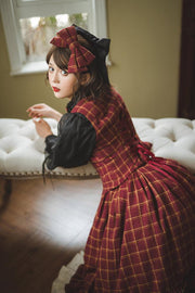 Rose Humanoid Plaid Pattern Lolita Waistcoat