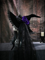 Dark Night Rose Halloween Witch Hat