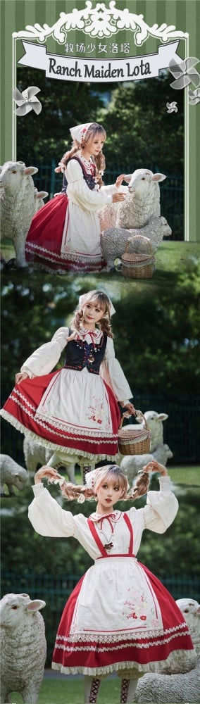 Ranch Maiden Country Lolita Skirt Set SK / Vest