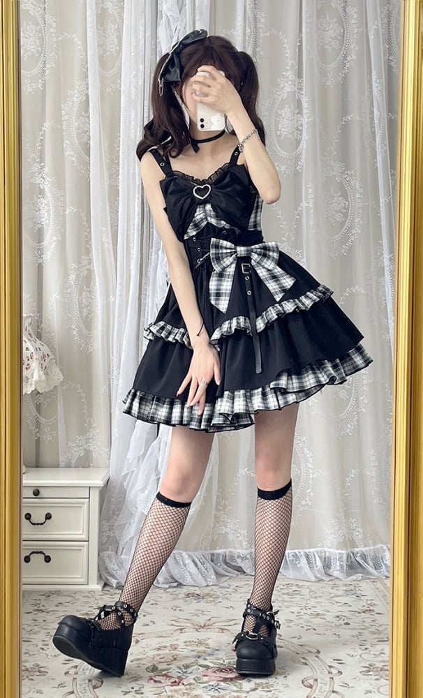 Punk Plaid Idol Jumper Skirt