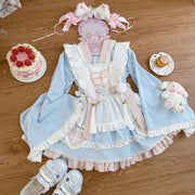 Korean Mushroom Cool{Exclusive}~Original Design Sweet Meow NurseLolitaDress Sweet Japanese Style Maid Dress Summer