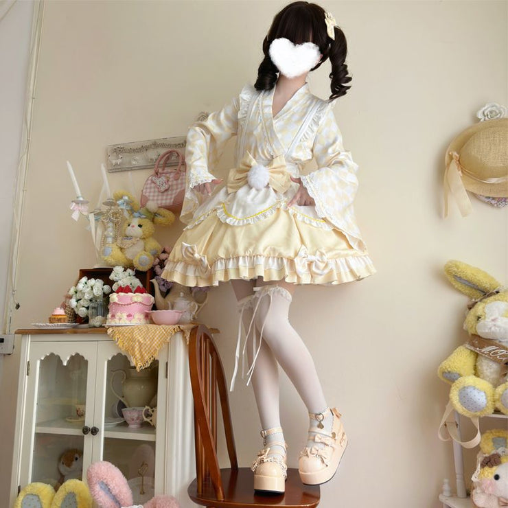 Korean Mushroom Cool{Exclusive}~Original Design Nougat Pastry PuddingLolitaDress Cute Japanese Style Maid Dress Summer