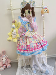 【Rabbit Dessert Chef】~Original Design of White Sugar GirllolitaDress SweetjskSuspender Dress