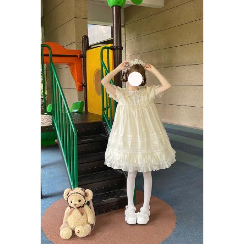 White Sugar Girl{Spot Goods}~Factory Original DesignLolitaSoft Cake Cotton Princess SleevesopShort Sleeve Dress Summer