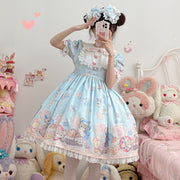 【Baking Bear】~Original Design of White Sugar GirllolitaDressskSkirtopShort Sleeve Dress