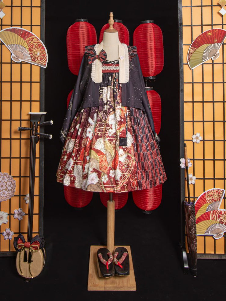 Banquet of the Rabbit Print Wa Lolita Dress Haori