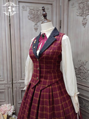 Rose Humanoid Plaid Pattern Lolita Waistcoat