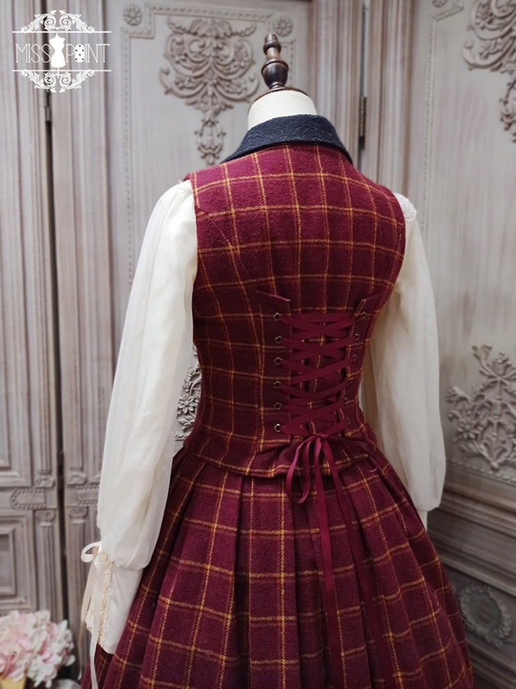 Rose Humanoid Plaid Pattern Lolita Waistcoat