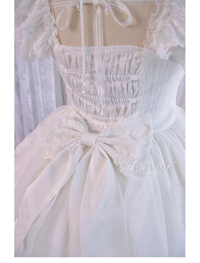 White Tiered Ruffles Skirt One Piece Hanayome Dress